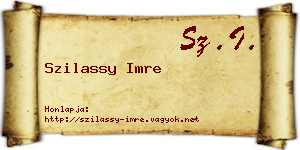 Szilassy Imre névjegykártya